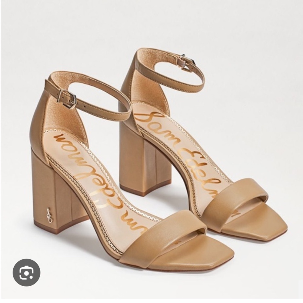 Sam Edelman Danielle block heels in beige leather